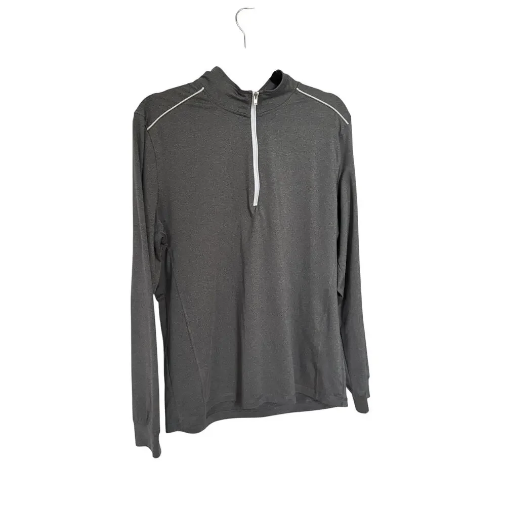 Johnnie-O Shirt Men's Medium Quarter Zip Gray Long Sleeve